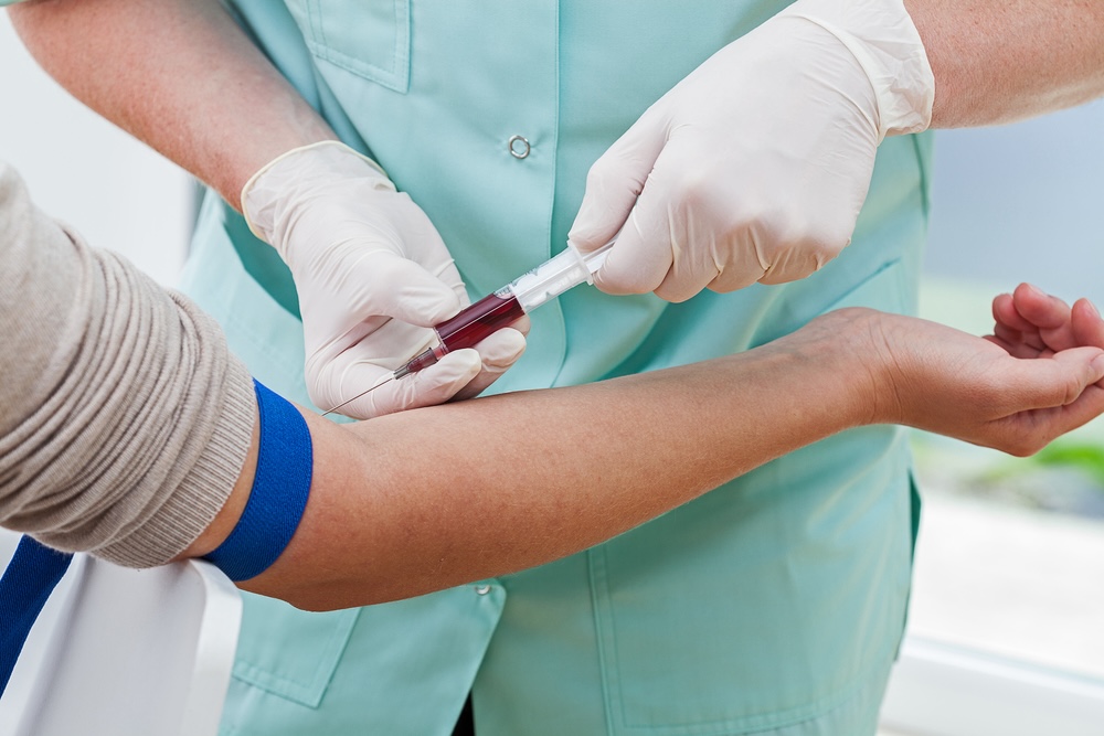 Getting a blood sample from a patient